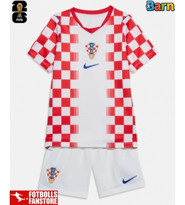 Kroatien Hemmatröja Barn VM 2026 Kortärmad (+ Korta byxor)